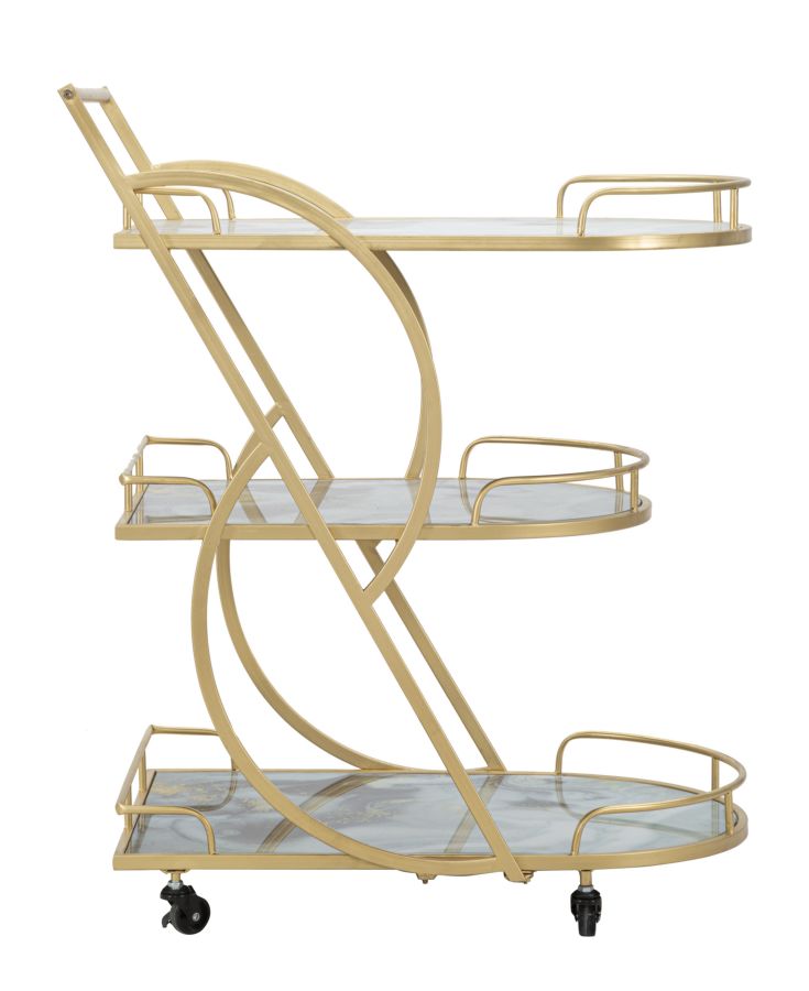 Mauro Ferretti Carrello Marble Glass Mix 71 x 45,5 x 84,5 cm