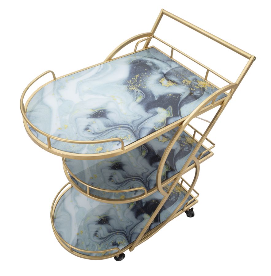 Mauro Ferretti Carrello Marble Glass Mix 71 x 45,5 x 84,5 cm