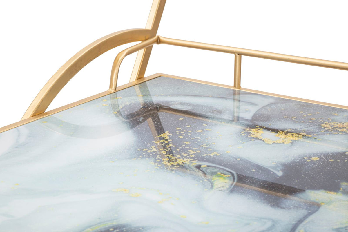 Mauro Ferretti Carrello Marble Glass Mix 71 x 45,5 x 84,5 cm