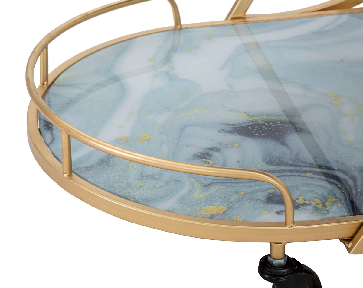 Mauro Ferretti Carrello Marble Glass Mix 71 x 45,5 x 84,5 cm