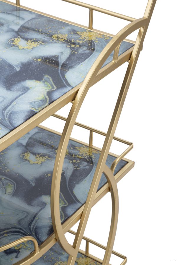 Mauro Ferretti Carrello Marble Glass Mix 71 x 45,5 x 84,5 cm
