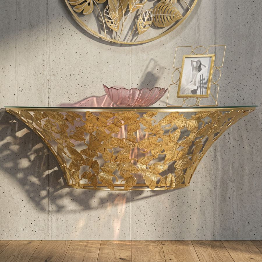 Mauro Ferretti Console Sospesa Foglie 120 x 40,5 x 37,2 cm
