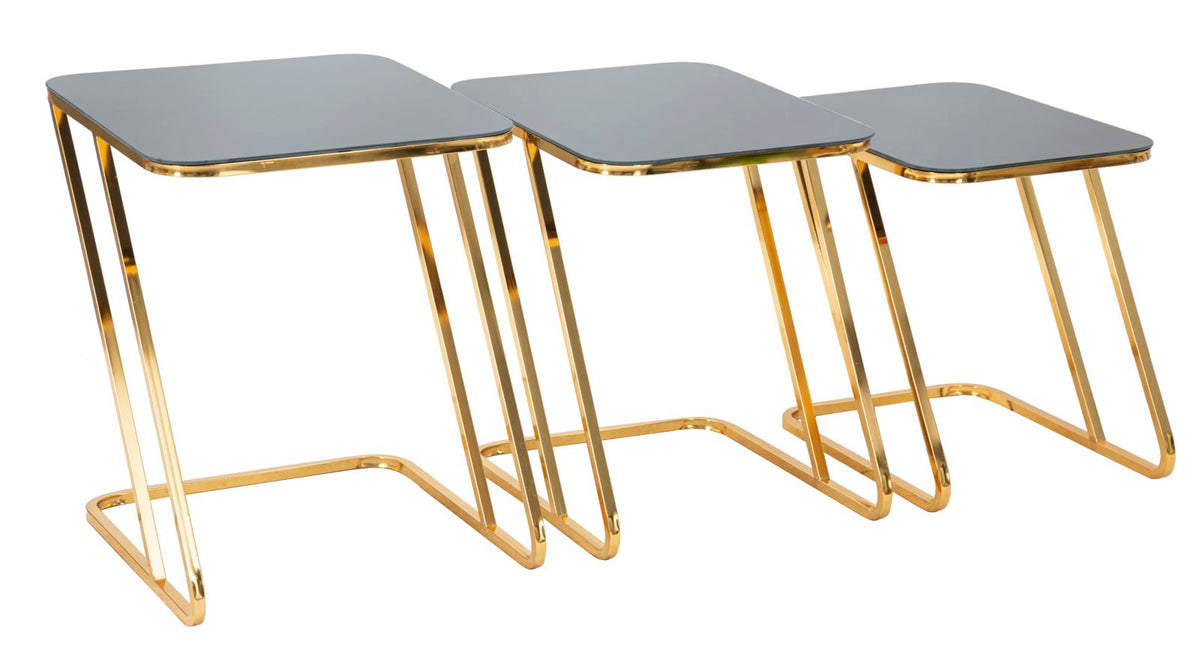 Mauro Ferretti Tavolinetti Simple Set 3 pz 44 x 50,5 x 55,5-39 x 49 x 51-34 x 47 x 45 cm
