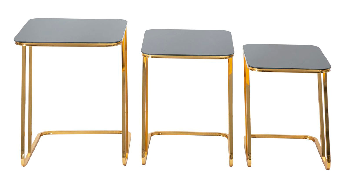 Mauro Ferretti Tavolinetti Simple Set 3 pz 44 x 50,5 x 55,5-39 x 49 x 51-34 x 47 x 45 cm