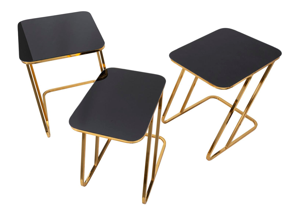 Mauro Ferretti Tavolinetti Simple Set 3 pz 44 x 50,5 x 55,5-39 x 49 x 51-34 x 47 x 45 cm