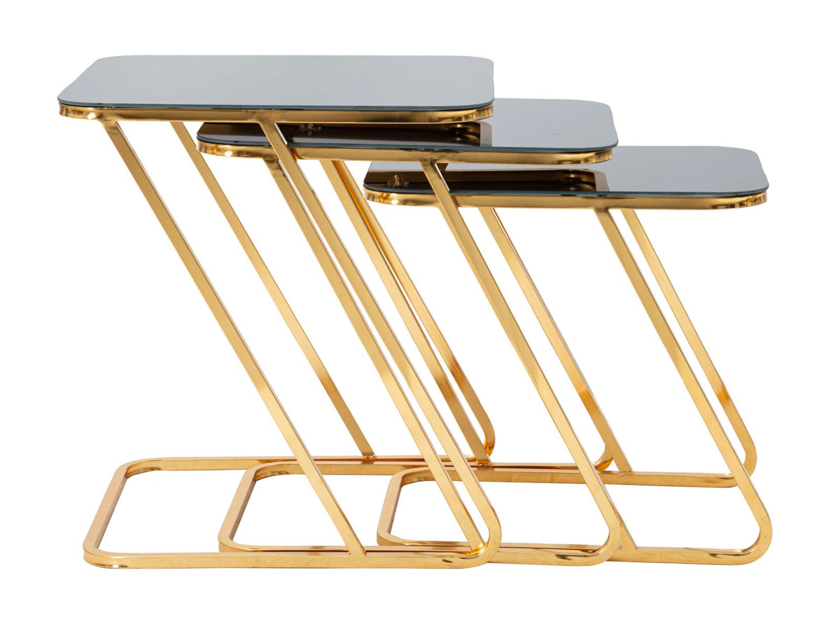 Mauro Ferretti Tavolinetti Simple Set 3 pz 44 x 50,5 x 55,5-39 x 49 x 51-34 x 47 x 45 cm
