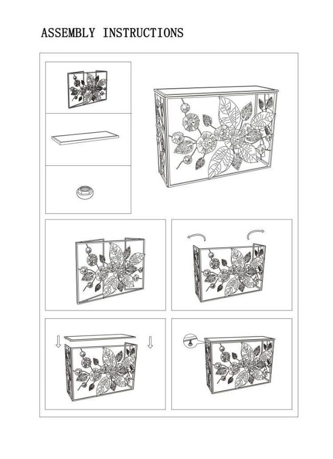 Mauro Ferretti Console Glam Dark 112 x 42 x 80 cm