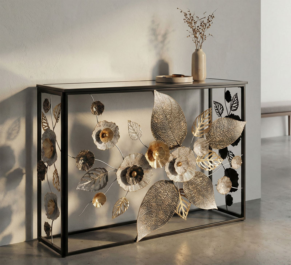 Mauro Ferretti Console Glam Dark 112 x 42 x 80 cm