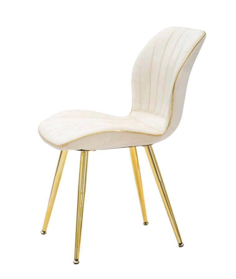 Mauro Ferretti Sedia Paris Space Crema /gold Set 2 pz 46 x 58 x 77 cm