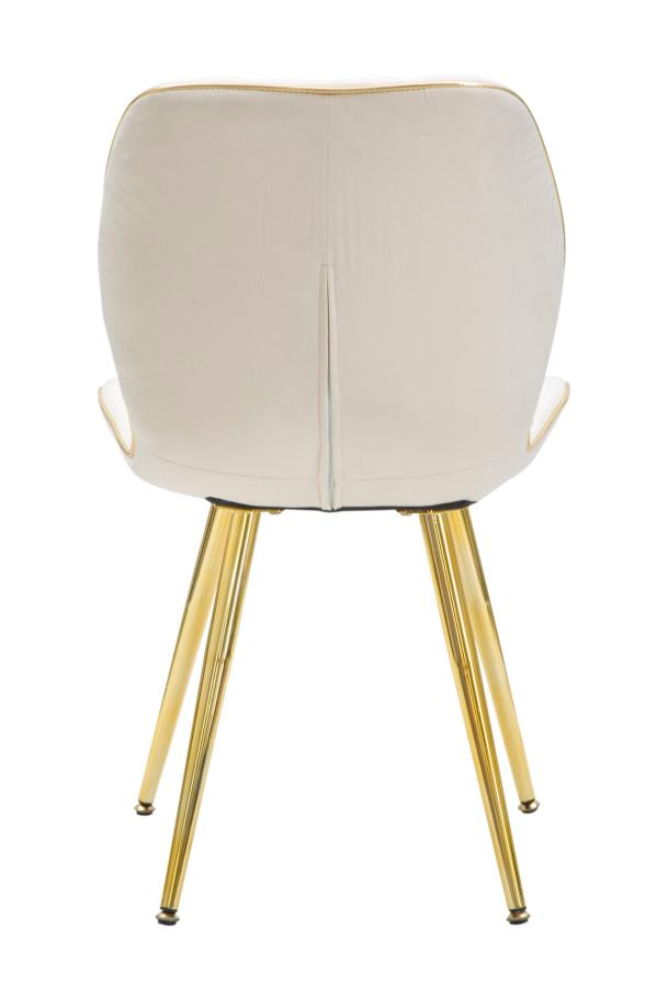 Mauro Ferretti Sedia Paris Space Crema /gold Set 2 pz 46 x 58 x 77 cm