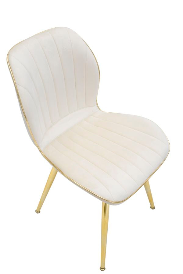 Mauro Ferretti Sedia Paris Space Crema /gold Set 2 pz 46 x 58 x 77 cm