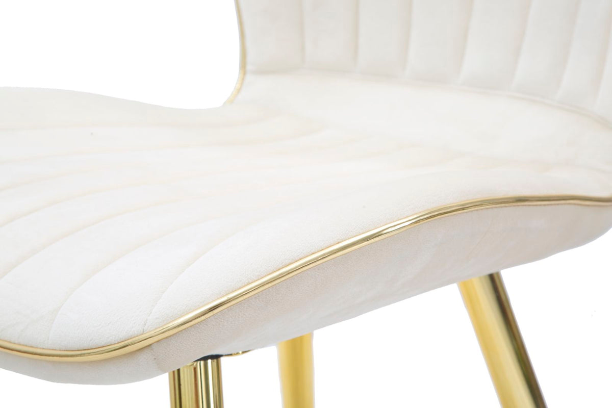 Mauro Ferretti Sedia Paris Space Crema /gold Set 2 pz 46 x 58 x 77 cm