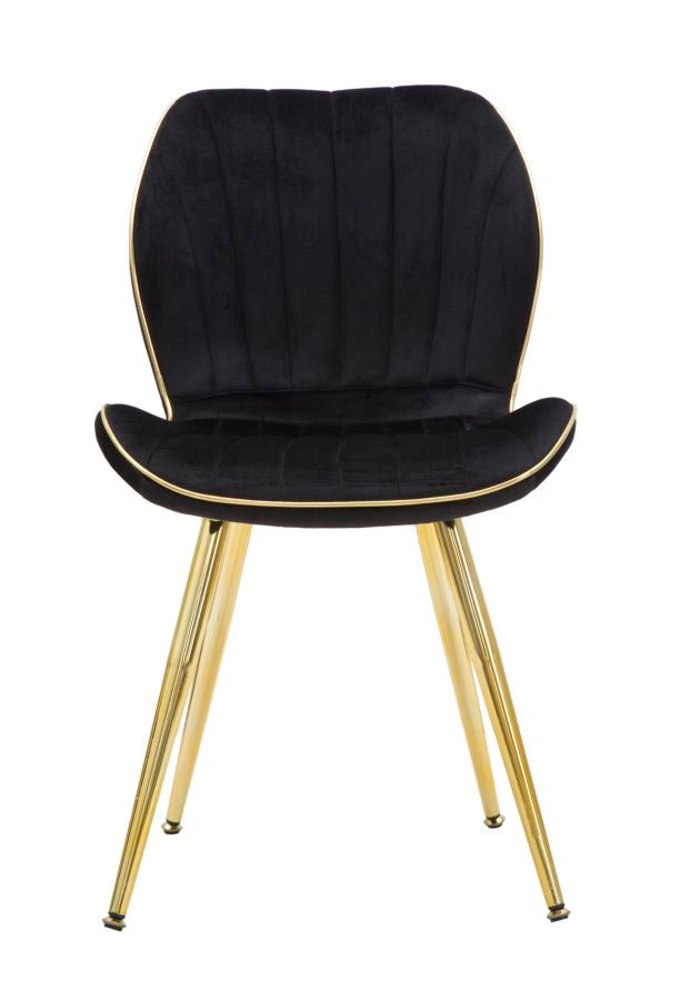 Mauro Ferretti Sedia Paris Space Nera /gold Set 2 pz 46 x 58 x 77 cm