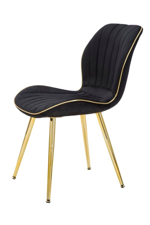 Mauro Ferretti Sedia Paris Space Nera /gold Set 2 pz 46 x 58 x 77 cm