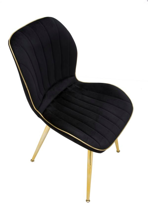 Mauro Ferretti Sedia Paris Space Nera /gold Set 2 pz 46 x 58 x 77 cm