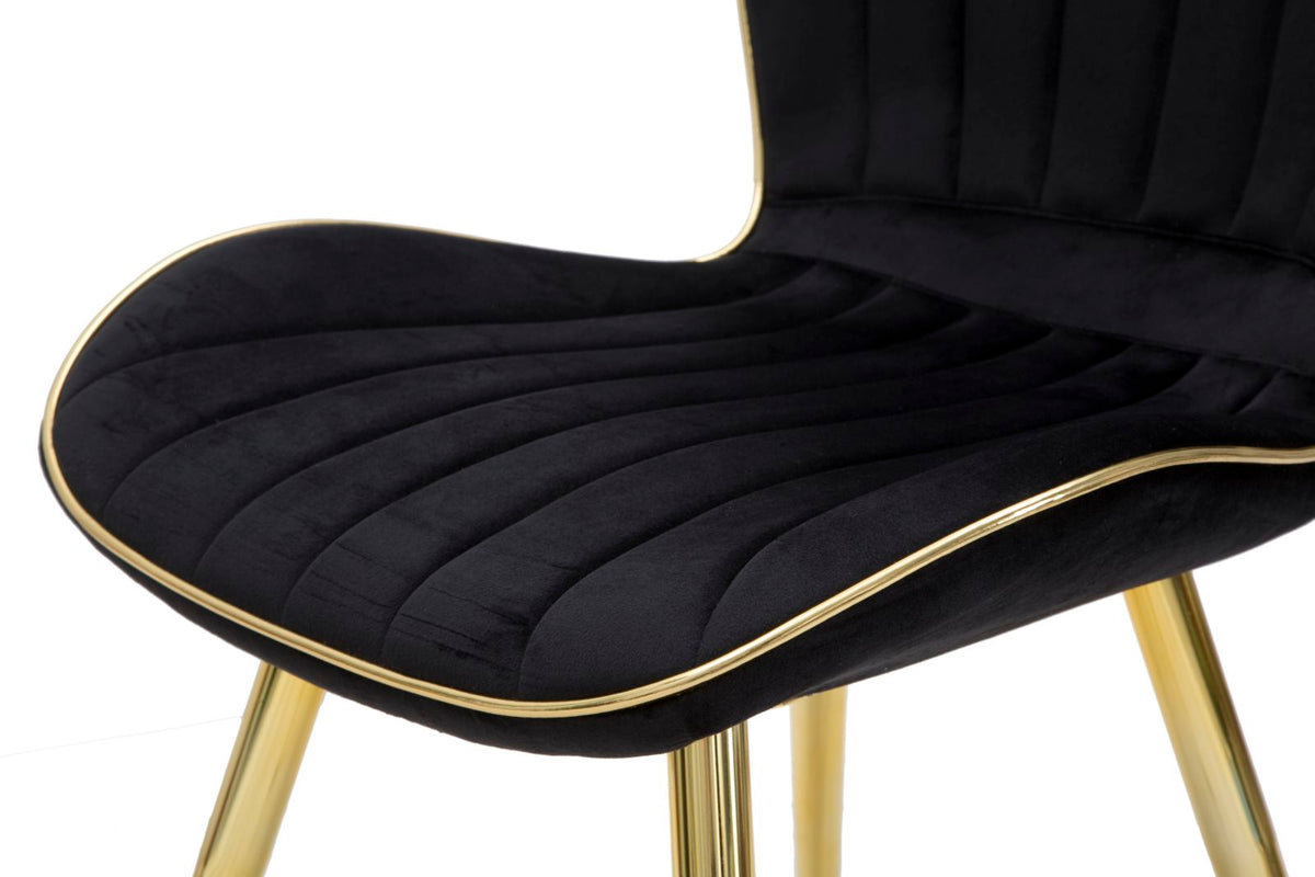 Mauro Ferretti Sedia Paris Space Nera /gold Set 2 pz 46 x 58 x 77 cm