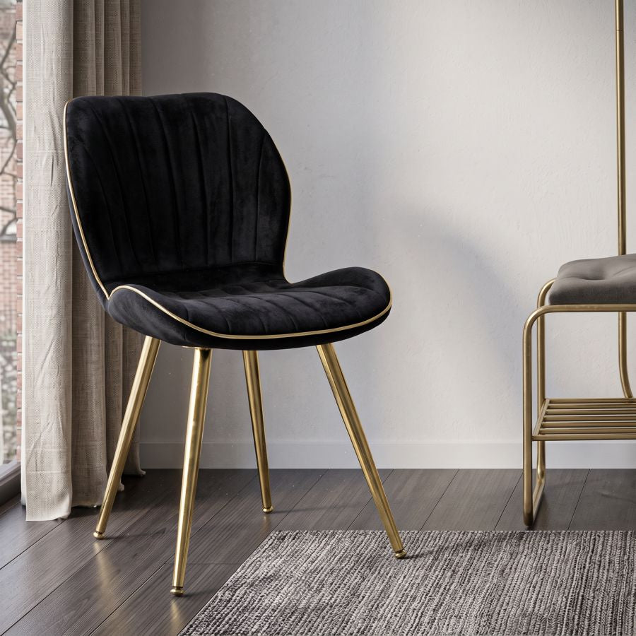 Mauro Ferretti Sedia Paris Space Nera /gold Set 2 pz 46 x 58 x 77 cm