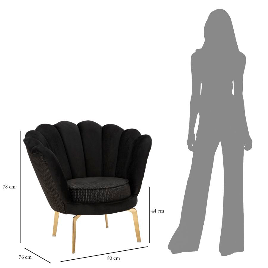 Mauro Ferretti Poltrona Vienna Plus Nera 83 x 76 x 78 cm
