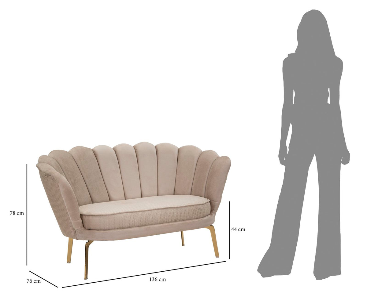 Mauro Ferretti Divano Vienna Plus Crema 136 x 76 x 78 cm
