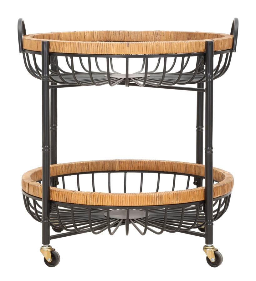 Mauro Ferretti Carrello con Doppio Cestino Cebu con Ruote 57 x 55,5 x 62,5 cm