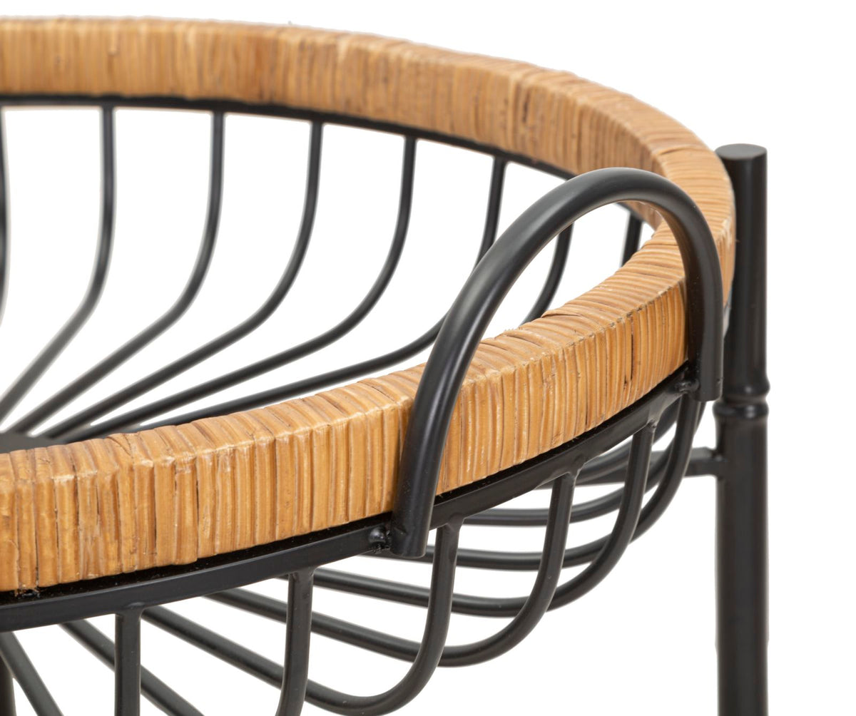 Mauro Ferretti Carrello con Doppio Cestino Cebu con Ruote 57 x 55,5 x 62,5 cm