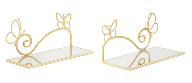 Mauro Ferretti Comodino Mensola Butterfly Coppia 41,5 x 18 x 21 cm