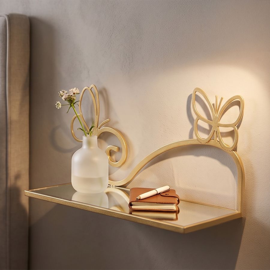 Mauro Ferretti Comodino Mensola Butterfly Coppia 41,5 x 18 x 21 cm