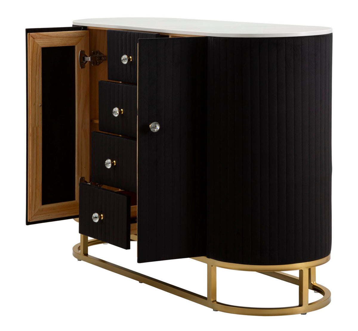 Mauro Ferretti Mobile Montpellier Nero 120 x 40 x 85 cm
