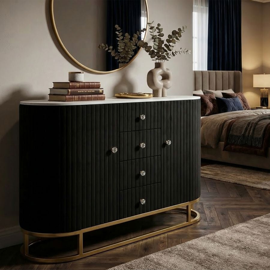 Mauro Ferretti Mobile Montpellier Nero 120 x 40 x 85 cm