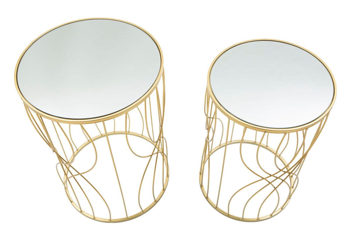 Mauro Ferretti Tavolinetti Ligne Coppia Ø 38 x 55-33 x 50 cm