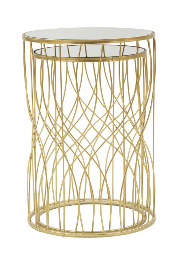 Mauro Ferretti Tavolinetti Ligne Coppia Ø 38 x 55-33 x 50 cm