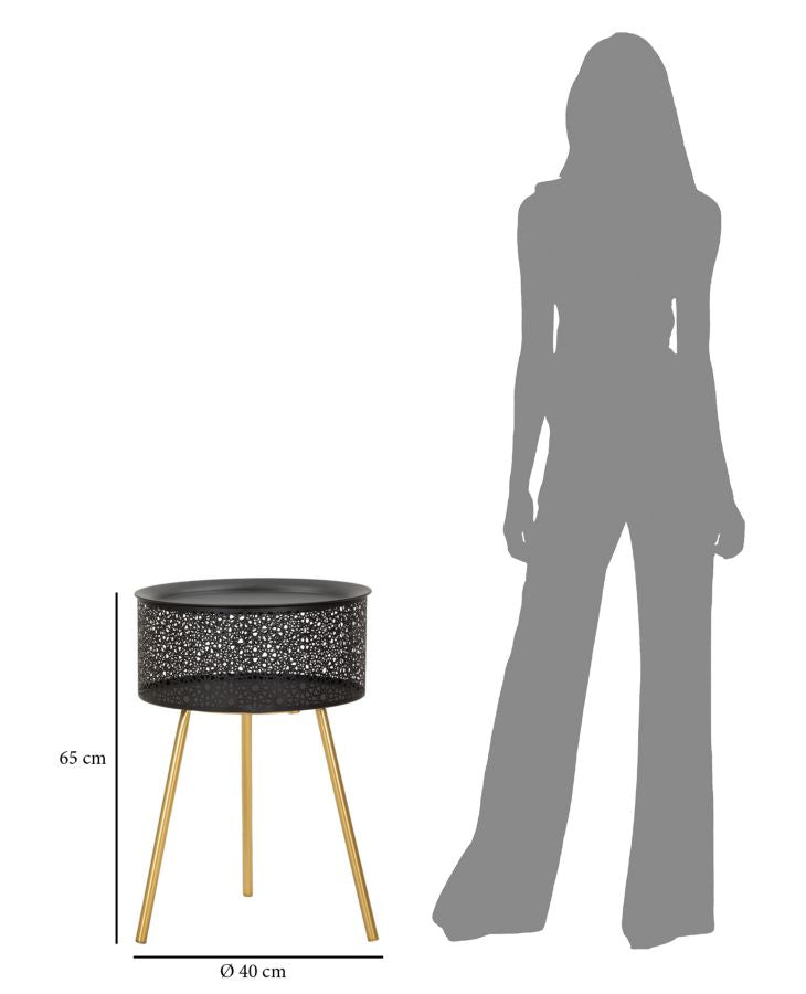 Mauro Ferretti Tavolinetto Blacky Ø 40 x 65 cm