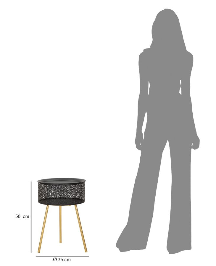 Mauro Ferretti Tavolinetto Blacky Ø 35 x 50 cm