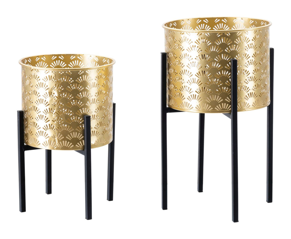 Mauro Ferretti Portavasi Glissy Stand Coppia -a- Ø 21 x 38-19 x 28 cm