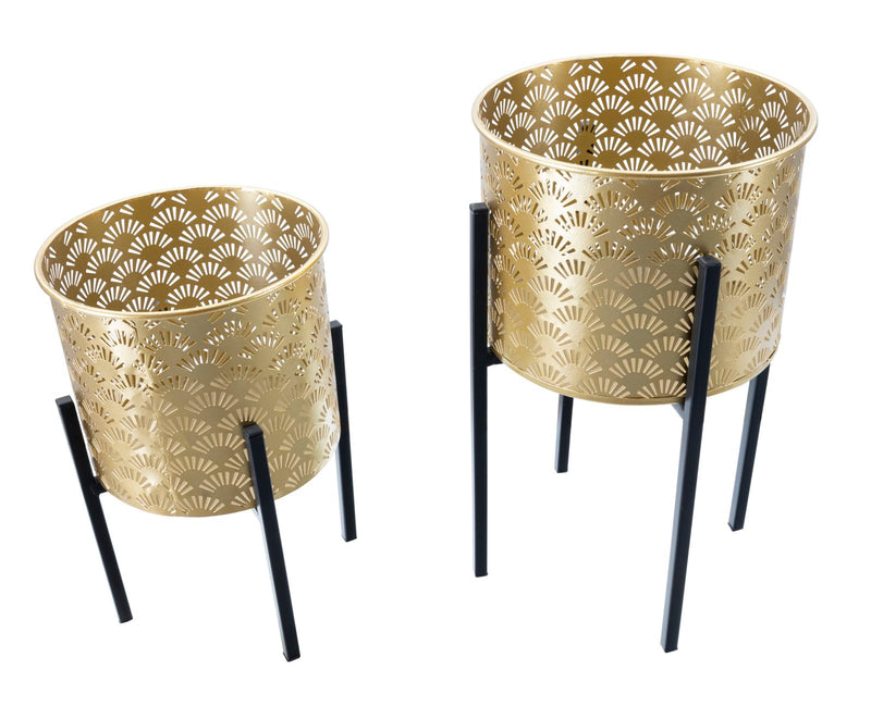 Mauro Ferretti Portavasi Glissy Stand Coppia -a- Ø 21 x 38-19 x 28 cm