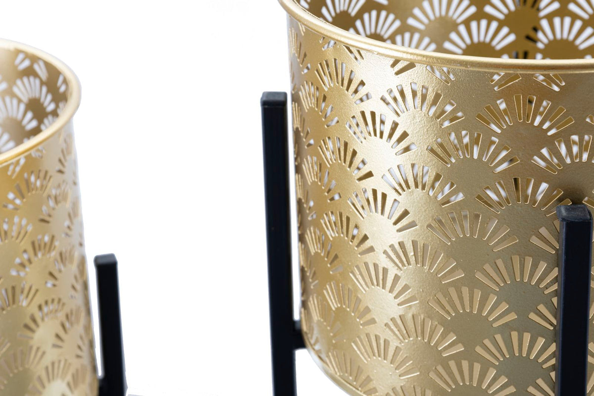 Mauro Ferretti Portavasi Glissy Stand Coppia -a- Ø 21 x 38-19 x 28 cm