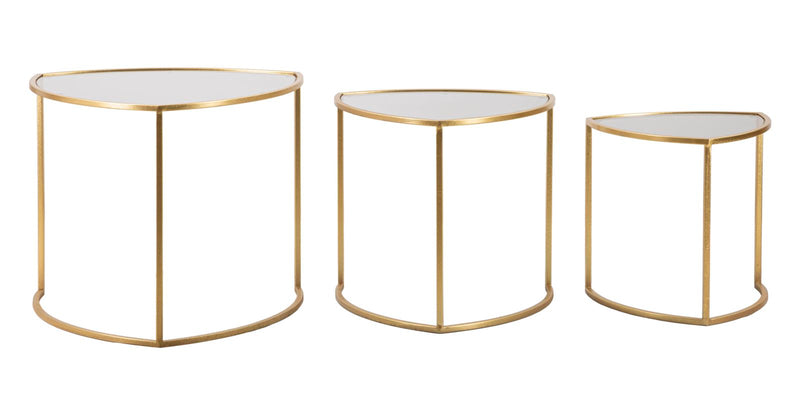 Mauro Ferretti Tavolinetti da Caffè Triangle Set 3 pz Ø 60 x 50-50 x 45-40 x 40 cm