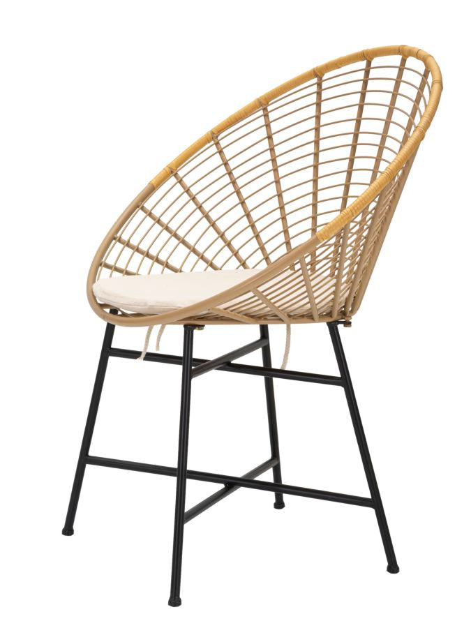 Mauro Ferretti Sedia Panama Grid con Cuscino 72 x 56,5 x 88 cm