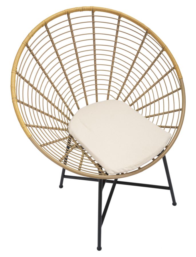 Mauro Ferretti Sedia Panama Grid con Cuscino 72 x 56,5 x 88 cm