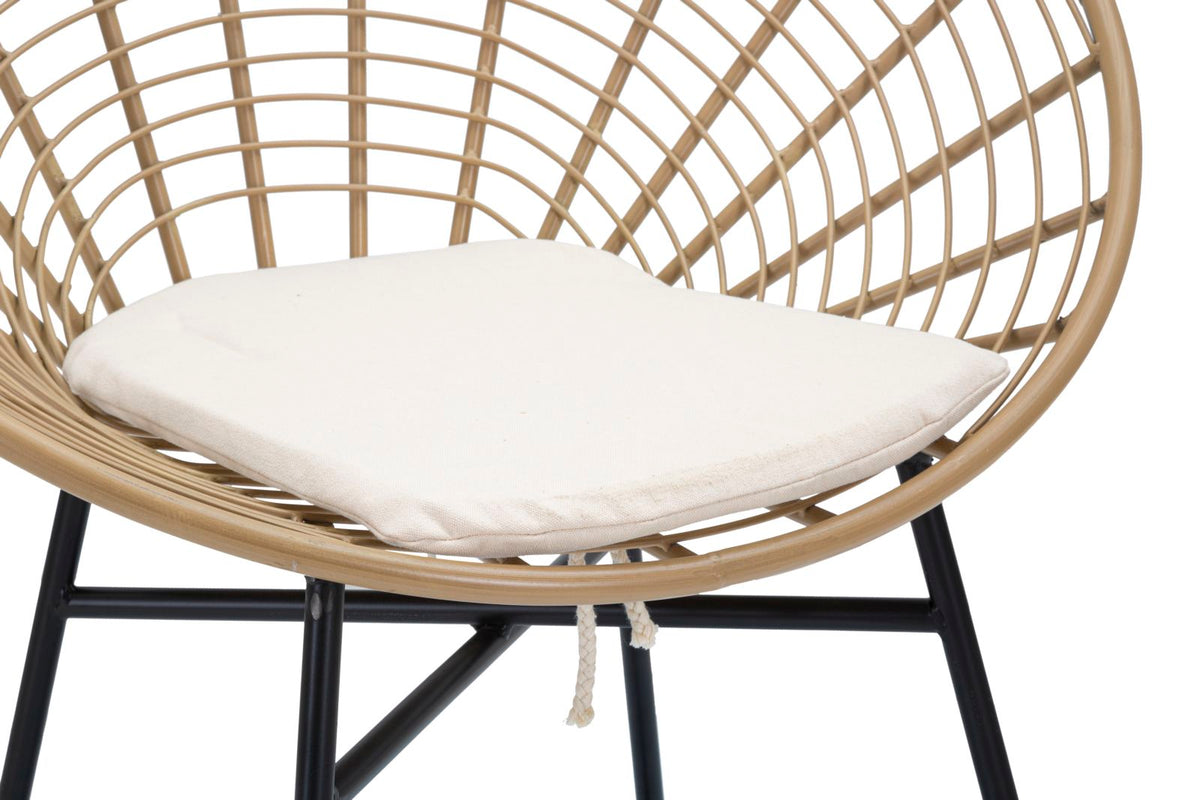 Mauro Ferretti Sedia Panama Grid con Cuscino 72 x 56,5 x 88 cm