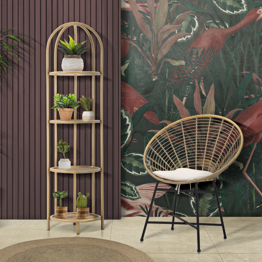 Mauro Ferretti Sedia Panama Grid con Cuscino 72 x 56,5 x 88 cm