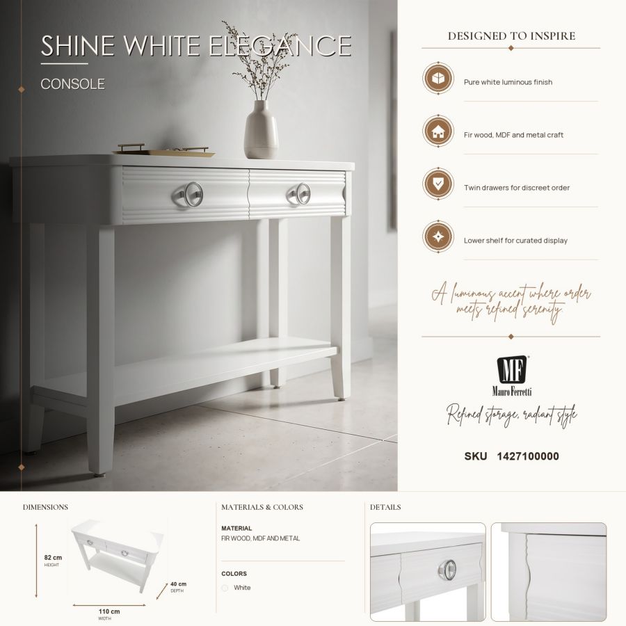 Mauro Ferretti Console Shine 110 x 40 x 82 cm