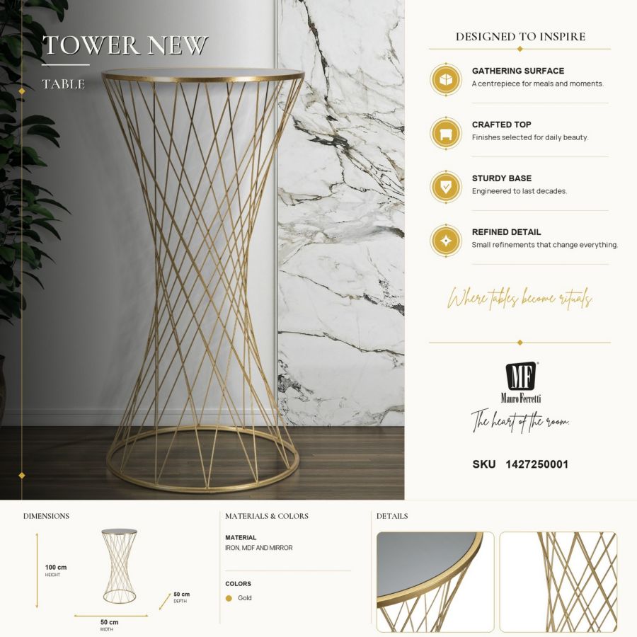 Mauro Ferretti Tavolinetto Tower New Ø 50 x 100 cm