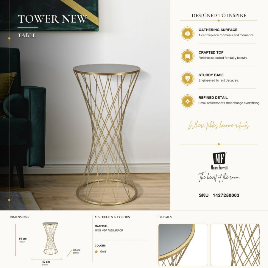 Mauro Ferretti Tavolinetto Tower New Ø 40 x 80 cm