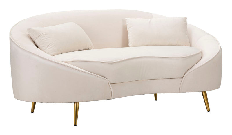 Mauro Ferretti Divanetto 2 Posti Oslo con Cuscini Crema 148 x 84 x 68 cm