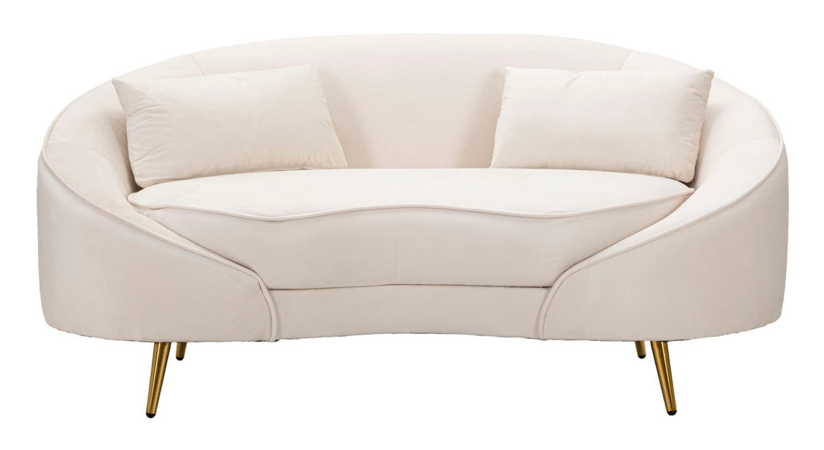 Mauro Ferretti Divanetto 2 Posti Oslo con Cuscini Crema 148 x 84 x 68 cm
