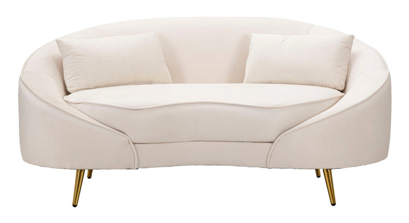 Mauro Ferretti Divanetto 2 Posti Oslo con Cuscini Crema 148 x 84 x 68 cm