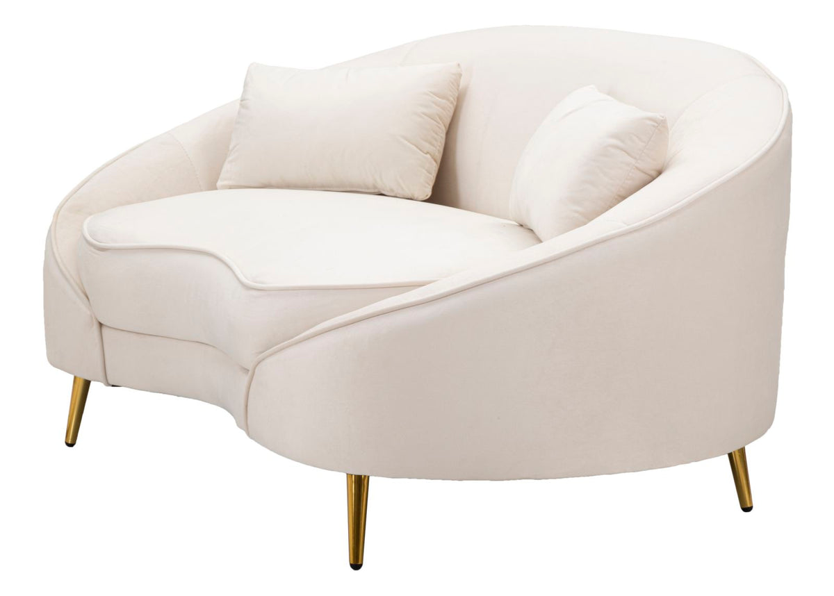 Mauro Ferretti Divanetto 2 Posti Oslo con Cuscini Crema 148 x 84 x 68 cm