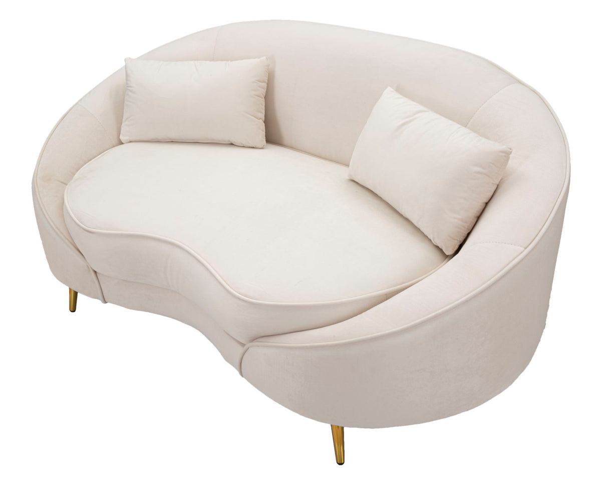 Mauro Ferretti Divanetto 2 Posti Oslo con Cuscini Crema 148 x 84 x 68 cm