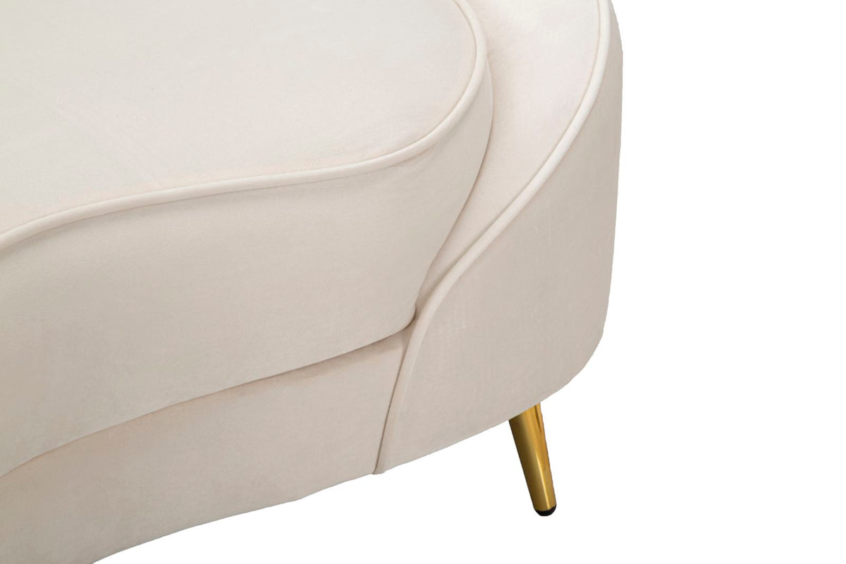 Mauro Ferretti Divanetto 2 Posti Oslo con Cuscini Crema 148 x 84 x 68 cm